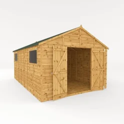 Waltons 16' X 10' Outdoor Premium Shiplap Tongue & Groove Apex Roof Garden Storage Workshop Shed -Garden Central Sales Store SI 001 004 0099 16x10 Shiplap TG Workshop Studio DO