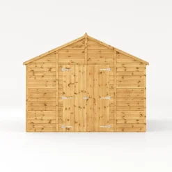 Waltons 16' X 10' Outdoor Premium Shiplap Tongue & Groove Apex Roof Garden Storage Workshop Shed -Garden Central Sales Store SI 001 004 0099 16x10 Shiplap TG Workshop Studio Front