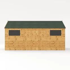 Waltons 16' X 10' Outdoor Premium Shiplap Tongue & Groove Apex Roof Garden Storage Workshop Shed -Garden Central Sales Store SI 001 004 0099 16x10 Shiplap TG Workshop Studio Left