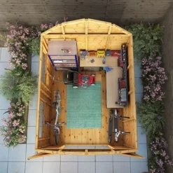 Waltons 10' X 8' Premium Shiplap Tongue And Groove Dutch Barn Garden Workshop Storage Shed -Garden Central Sales Store SI 001 004 0120 10x8 DT Premium Shiplap Dutch Barn DD W3 Aerial