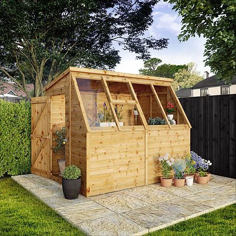 Waltons 8 X 6 Shiplap Single Door Potting Shed Wooden Greenhouse 2 Waltons 8 X 6 Shiplap Single Door Potting Shed Wooden Greenhouse - Image 2