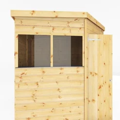 Waltons 7' X 7' Outdoor Shiplap Tongue & Groove Flat Roof Garden Corner Storage Shed -Garden Central Sales Store SI 001 004 0127 7x7 Shiplap Corner Shed Detail004