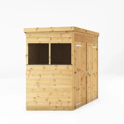 Waltons 7' X 7' Outdoor Shiplap Tongue & Groove Flat Roof Garden Corner Storage Shed -Garden Central Sales Store SI 001 004 0127 7x7 Shiplap Corner Shed Left