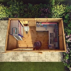 Waltons 10' X 8' Premium Shiplap Pent Roof Garden Shed -Garden Central Sales Store SI 001 004 0131 10x8 Premium Shiplap Pent MG2D Aerial