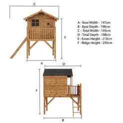 Waltons 5' X 5' Children's Tulip Playhouse With Tower -Garden Central Sales Store SI 002 001 000620Spec20Render