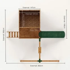 Waltons 5' X 5' Children's Tulip Playhouse With Tower & Activity Set -Garden Central Sales Store SI 002 001 0008 Tulip Playhouse Tower and Slide Activity Floor Plan 300dpi