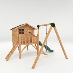 Waltons 5' X 5' Children's Tulip Playhouse With Tower & Activity Set -Garden Central Sales Store SI 002 001 0008 Tulip Playhouse Tower and Slide Activity Studio