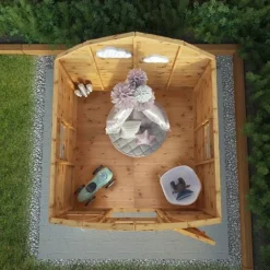 Waltons 6 X 6 Honeypot Dutch Barn Wooden Shiplap Tongue And Groove Garden Playhouse -Garden Central Sales Store SI 002 001 0009 Dutch Barn Playhouse M4 Aerial