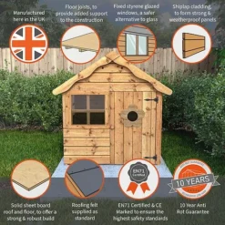 Waltons 4 X 4 Snug Apex Garden Wooden Playhouse -Garden Central Sales Store SI 002 002 0001 Snug Playhouse Info