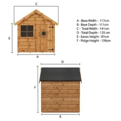Waltons 4 X 4 Snug Apex Garden Wooden Playhouse -Garden Central Sales Store SI 002 002 0001 Snug Spec