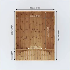 Waltons 10' X 8' Apex Summerhouse With Veranda -Garden Central Sales Store SI 003 001 0006 10x8 Wessex Summerhouse Floor Plan 300dpi 01
