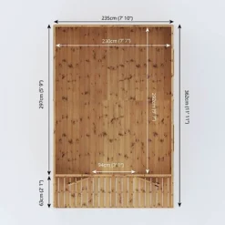 Waltons 12' X 8' Apex Summerhouse With Veranda -Garden Central Sales Store SI 003 001 0007 12x8 Wessex Summerhouse Floor Plan 300dpi 02