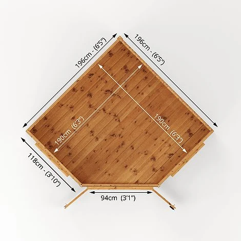 Waltons 7 X 7 Wooden Outdoor Shiplap Tongue And Groove Premier Corner Garden Summerhouse 12 Waltons 7 X 7 Wooden Outdoor Shiplap Tongue And Groove Premier Corner Garden Summerhouse - Image 12