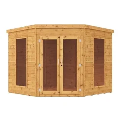 Waltons 8 X 8 Wooden Shiplap Tongue And Groove Premier Corner Summerhouse Garden Room -Garden Central Sales Store SI 003 001 0038 8x8 Premium Corner Summerhouse Studio Front 2