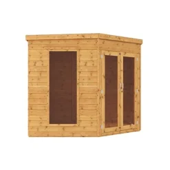 Waltons 8 X 8 Wooden Shiplap Tongue And Groove Premier Corner Summerhouse Garden Room -Garden Central Sales Store SI 003 001 0038 8x8 Premium Corner Summerhouse Studio Left 2