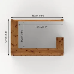 Waltons 6' X 4' Pressure Treated Garden Bar -Garden Central Sales Store SI 003 001 0077 Floor Plan 300dpi