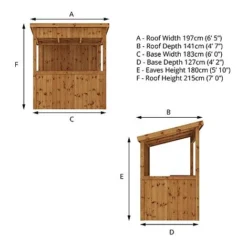 Waltons 6' X 4' Pressure Treated Garden Bar -Garden Central Sales Store SI 003 001 0077 Spec Drawing 72dpi