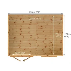 Waltons 8' X 6' Pent Summerhouse -Garden Central Sales Store SI 003 001 0080 8x6 Pent Summerhouse Floor Plan 01