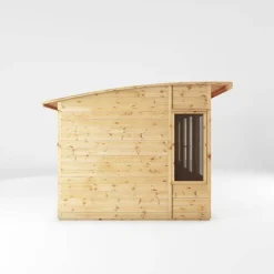 Waltons 12 X 8 Premium Shiplap Tongue And Groove Helios Curved Roof Wooden Garden Summerhouse -Garden Central Sales Store SI 003 001 0089 12x8 Helios Summerhouse Left