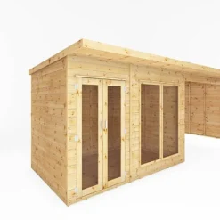 Waltons 18 X 6 Maine Pent Wooden Garden Summerhouse With Patio Area Shiplap Tongue And Groove -Garden Central Sales Store SI 003 001 0091 Summerhouse DT Shiplap Pent 18x6 Patio Area Detail004