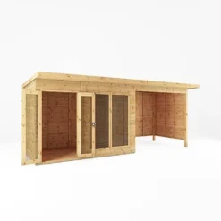 Waltons 18 X 6 Maine Pent Wooden Garden Summerhouse With Patio Area Shiplap Tongue And Groove -Garden Central Sales Store SI 003 001 0091 Summerhouse DT Shiplap Pent 18x6 Patio Area MainDO
