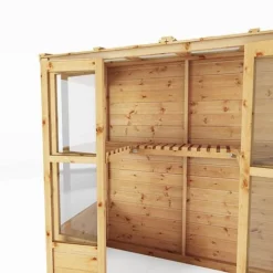 Waltons 6 X 3 Traditional Wooden Tall Wall Victorian Mini Greenhouse Potting Shed -Garden Central Sales Store SI 004 001 0023 6x3 Traditional Tall Wall Greenhouse Detail001