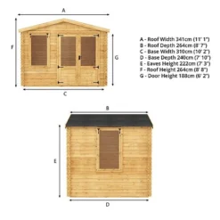 Waltons 2.6m X 3.3m 19mm Log Cabin -Garden Central Sales Store SI 006 001 0021 2.6mx3.3m Log Cabin 19mm Spec Plan 2