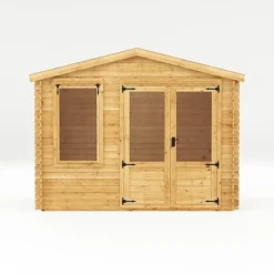 Waltons 2.6m X 3.3m 19mm Log Cabin -Garden Central Sales Store SI 006 001 0021 2.6mx3.3m Log Cabin 19mm Studio Front