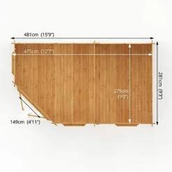 5m X 3m Corner Lodge Grande - 28mm Double Glazed -Garden Central Sales Store SI 006 002 0056 Floor Plan