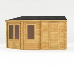5m X 3m Corner Lodge Plus - 28mm Double Glazed (Side Shed) -Garden Central Sales Store SI 006 004 0082 5mx3m Corner Lodge Plus 44mm Double Glazed Studio LH Front