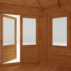 5m X 3m Corner Lodge Plus - 28mm Double Glazed (Side Shed) -Garden Central Sales Store SI 006 004 0082 5mx3m Corner Lodge Plus 44mm Double Glazed Studio RH Detail003