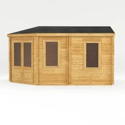 5m X 3m Corner Lodge Grande - 28mm Double Glazed -Garden Central Sales Store SI 006 004 0083 5mx3m Corner Lodge Grande 44mm Double Glazed Studio LH Front