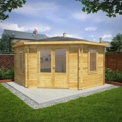 4m X 4m Corner Cabin - 28mm Double Glazed