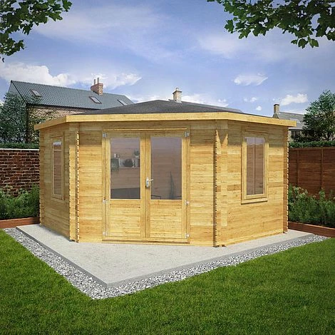 4m X 4m Corner Cabin - 28mm Double Glazed 1 4m X 4m Corner Cabin - 28mm Double Glazed