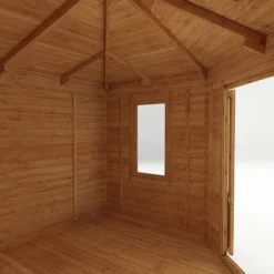 4m X 4m Corner Cabin - 28mm Double Glazed 12 4m X 4m Corner Cabin - 28mm Double Glazed -Garden Central Sales Store SI 006 004 0084 4mx4m The Holly Corner Log Cabin 44mm Studio Detail002