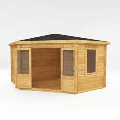 4m X 4m Corner Cabin - 28mm Double Glazed 16 4m X 4m Corner Cabin - 28mm Double Glazed -Garden Central Sales Store SI 006 004 0084 4mx4m The Holly Corner Log Cabin 44mm Studio MainDO