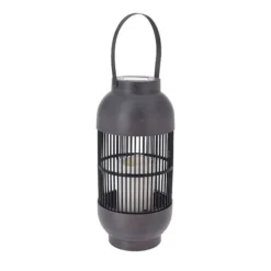 Idooka Large Chrome Solar Lantern -Garden Central Sales Store SOLAR LANTERNS.BLACK .Main