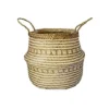 Seagrass Tribal White Lined Basket Small H25Cm D30Cm