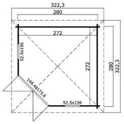 Scotland 1 Corner Summerhouse 2.8m X 2.8m -Garden Central Sales Store Scotland20120plan