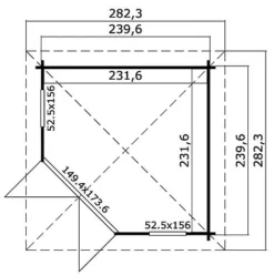 Scottie Corner Corner Summerhouse 2.4m X 2.4m -Garden Central Sales Store Scottie20plan