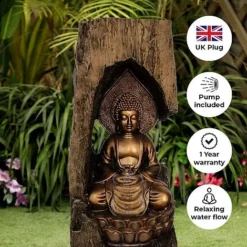 Secluded Buddha LED Garden Water Feature -Garden Central Sales Store Seculded buddha edit
