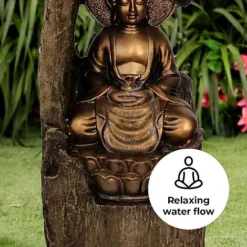 Secluded Buddha LED Garden Water Feature -Garden Central Sales Store Seculded buddha edit4