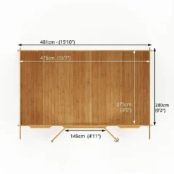 5m X 3m Retreat Log Cabin - 28mm Double Glazed -Garden Central Sales Store Si 006 002 0059 Floor20Plan