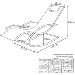 Idooka Mesh Rocking Sun Lounger -Garden Central Sales Store Silhouette20Detailed1