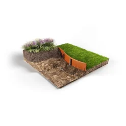 Straightcurve Flex - Raised Garden Bed 240mm Bundle Of 6 Weathering Steel -Garden Central Sales Store Straightcurve Flex Raised Garden Bed 240mm Flexline Installed Cross Section