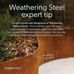 Straightcurve Flex - Garden Edging 75mm Bundle Of 6 Weathering Steel -Garden Central Sales Store Straightcurve TM Weathering Patina Advice 3