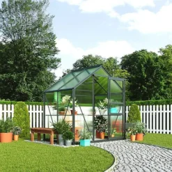 Garden Grow Traditional Greenhouse 6.2 X 4.3 X 6.6ft -Garden Central Sales Store T2 4666 Greenhouses Grey 01