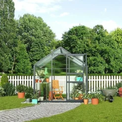 Garden Grow Traditional Greenhouse 6.2 X 4.3 X 6.6ft -Garden Central Sales Store T2 4666 Greenhouses Grey 03
