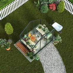 Garden Grow Traditional Greenhouse 6.2 X 4.3 X 6.6ft -Garden Central Sales Store T2 4666 Greenhouses Grey 05