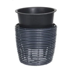 Idooka Black Round Trio Of Plant Pots -Garden Central Sales Store VN8000 PLANT POTS.BLACK .Removable